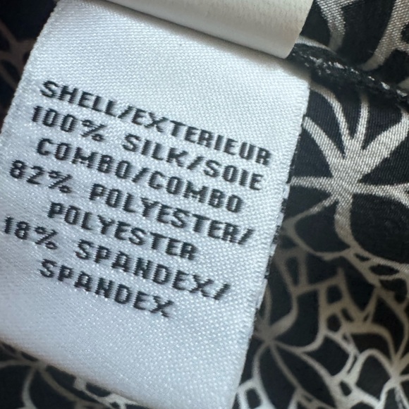 DVF silk Shirt Dress Black White Geo Floral Print Size 0 - Picture 7 of 7